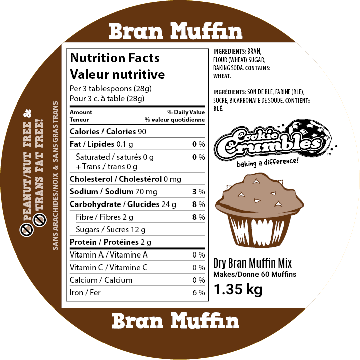 Bran Muffin Dry Mix Cookie Crumbles