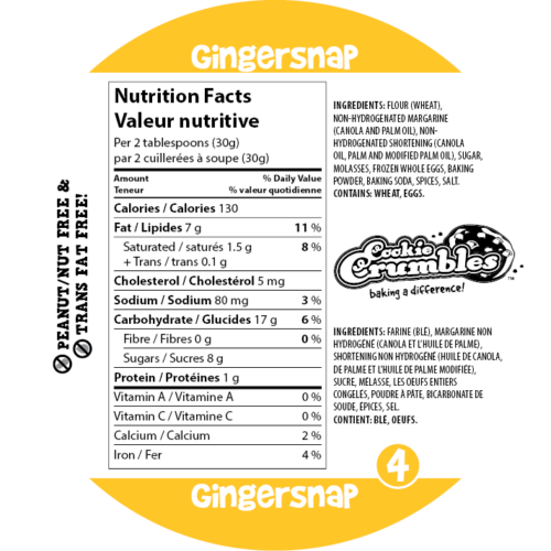 breaktime ginger cookies nutrition information breaktime ginger cookies nutrition information